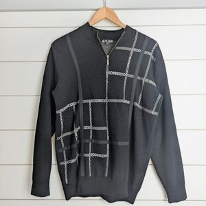 ERDOS Men’s Wool Cashmere Quarter Zip Sweater Black Size Large 105 Designer